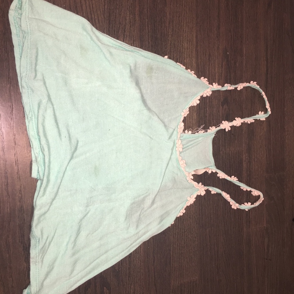 Light blue flowered crop top